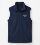 Navy fleece vest with Coastal Partners chest embroidery